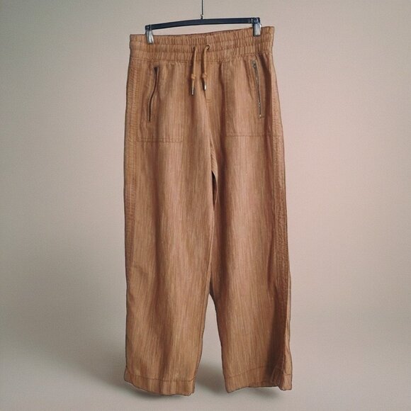Athleta Cabo Linen Textured Wide Leg Pant, Rain Dance Size 6 - Picture 2 of 8